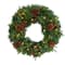 24" Clear LED Mixed Pine & Berries Christmas Wreath